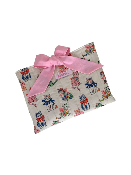 Cat Kitty Quilted Book Sleeve