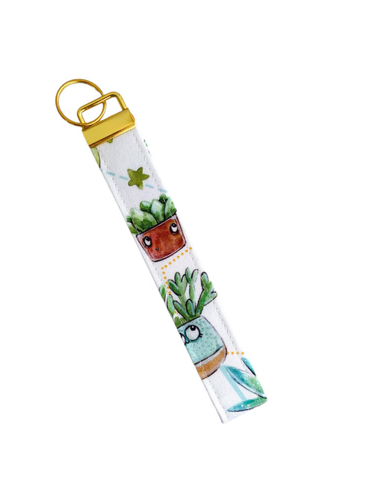 Succulent cactus key chain