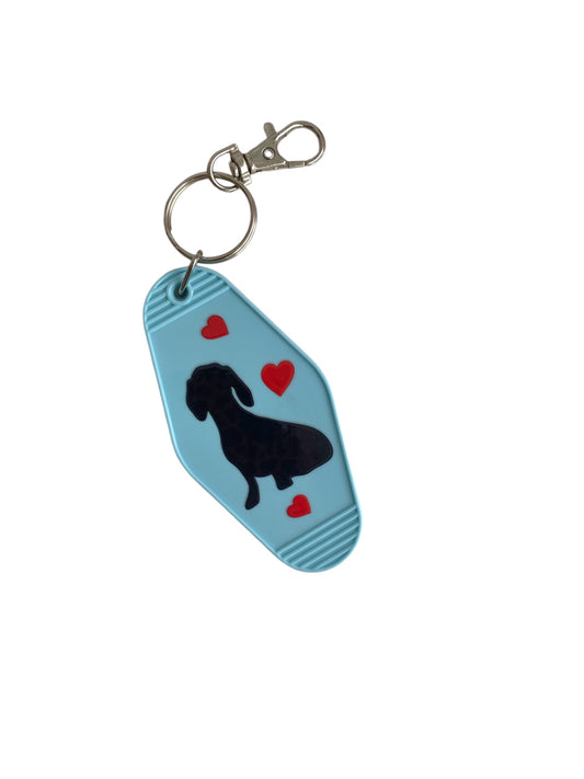 Dachshund Blue Motel Key Chain