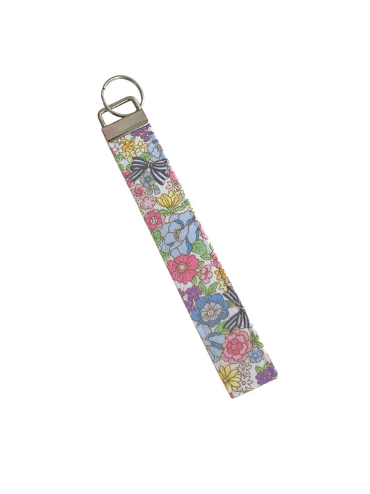 Bow Floral Wristlet Key Chain