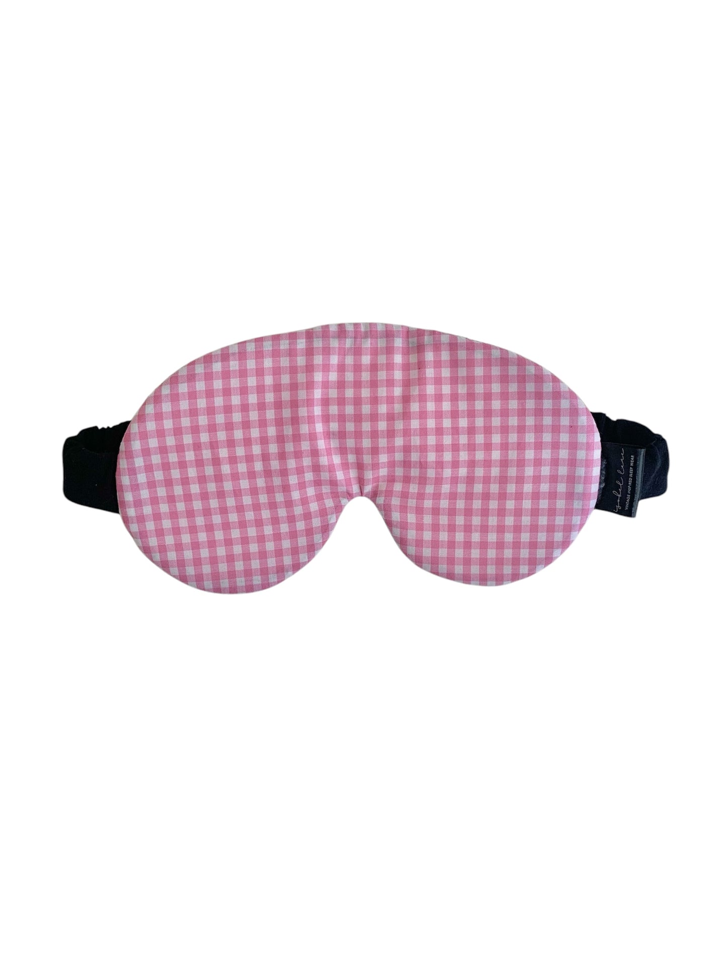 Pink Gingham Cotton Sleep Eye Mask