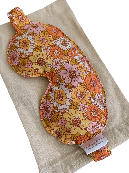 Pink Coral Mustard Floral Wheat And Lavender Cotton Eye Pillow