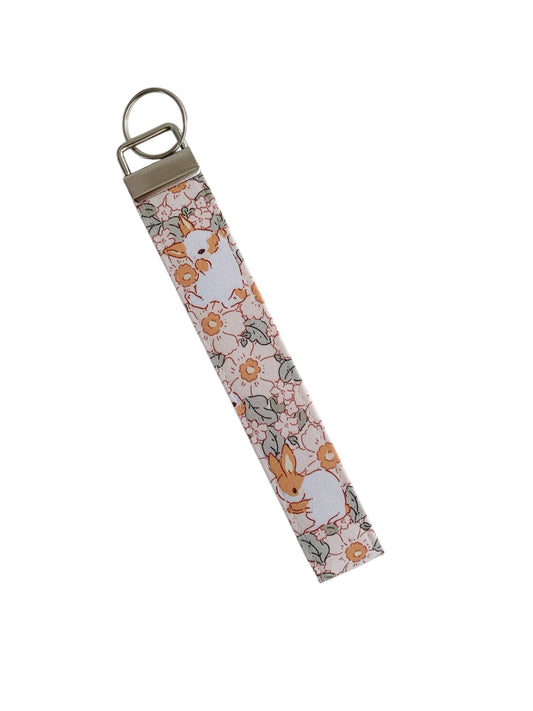 Rabbit blossom Wristlet Key Chain