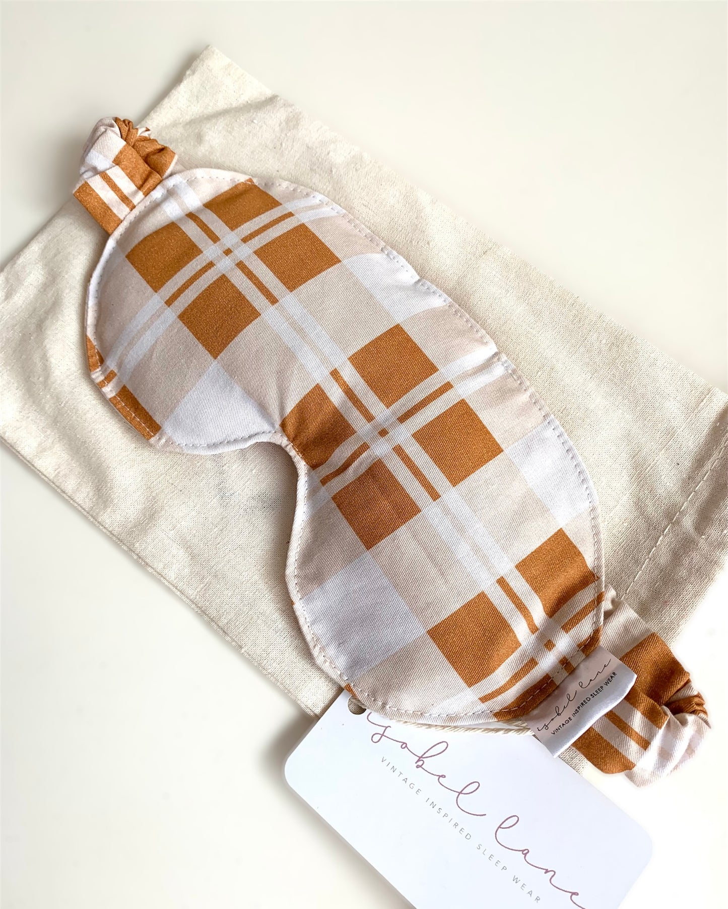Beige and Mustard Plaid Wheat And Lavender Cotton Eye Pillow