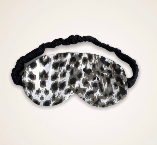 Leopard Print Grey Cotton Sleep Eye Mask