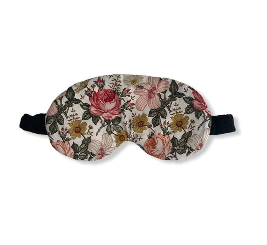 Pink Rose Floral Flower Cotton Sleep Eye Travel Mask
