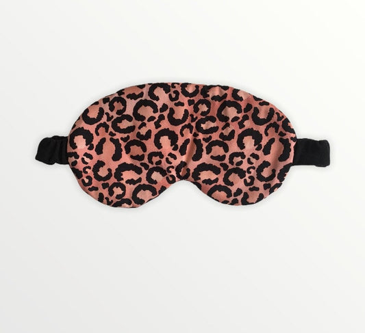 Leopard Print Pink Cotton Sleep Eye Travel Mask