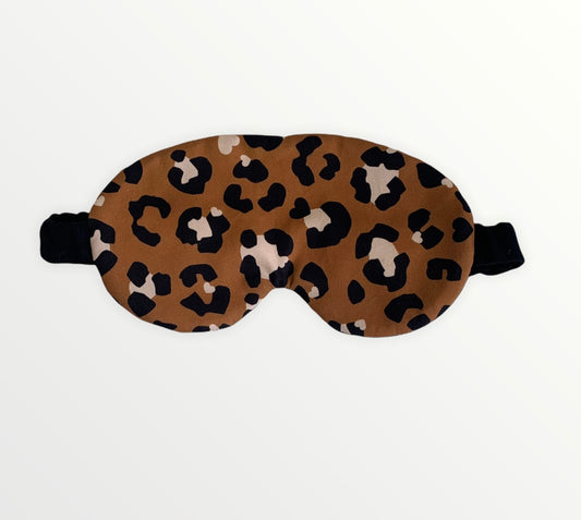 Brown Leopard Print Cotton Sleep Eye Mask