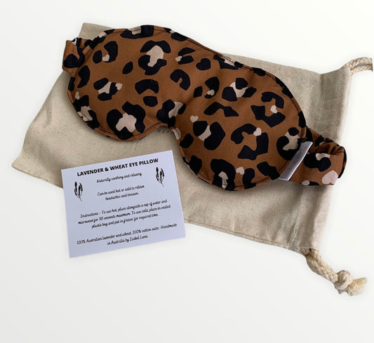 Leopard Print Wheat And Lavender Cotton Eye Pillow