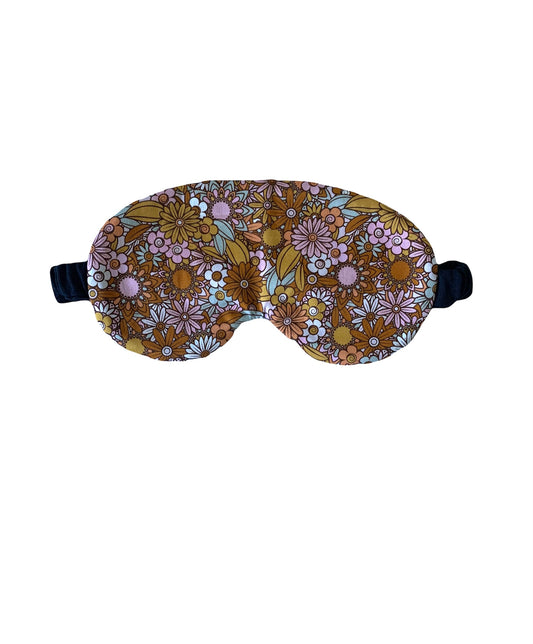Mustard Pink Floral Cotton Sleep Eye Mask