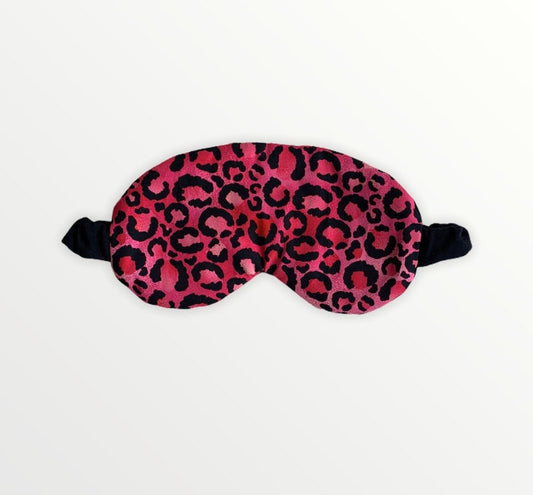 Hot Pink Leopard Print Cotton Sleep Eye Mask