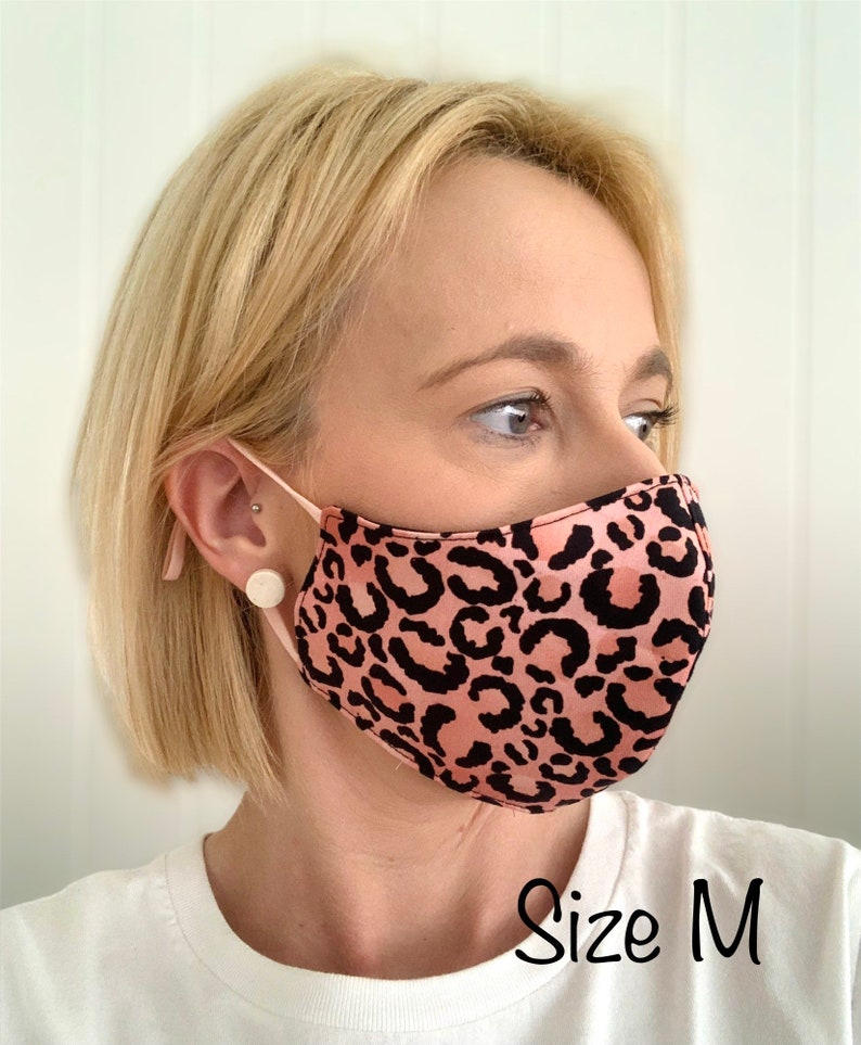 Pink Rose Floral Cotton 3 Layer Face Covering Mask