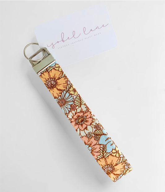 Summer Floral Wristlet Key Chain