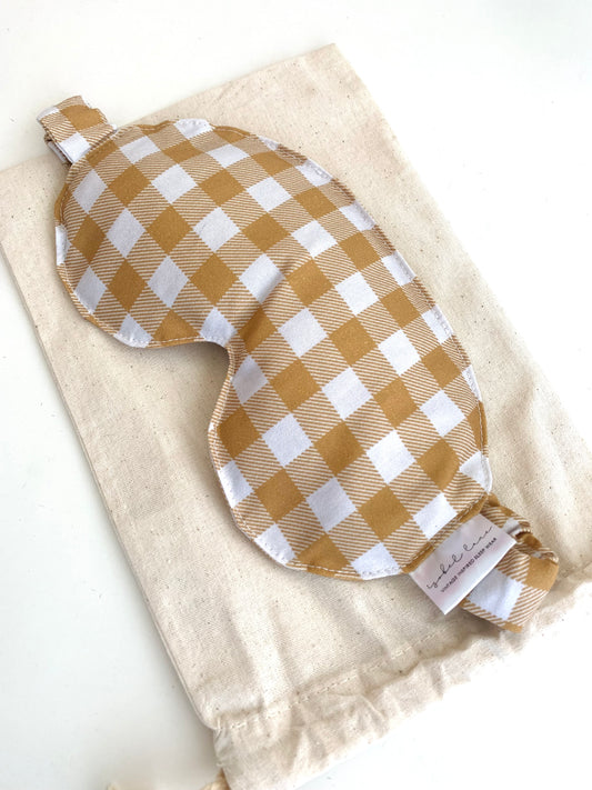 Mustard Gingham Wheat And Lavender Cotton Eye Pillow