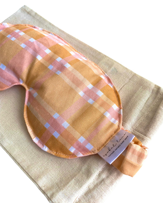 Pink And Orange Check Wheat And Lavender Cotton Eye Pillow