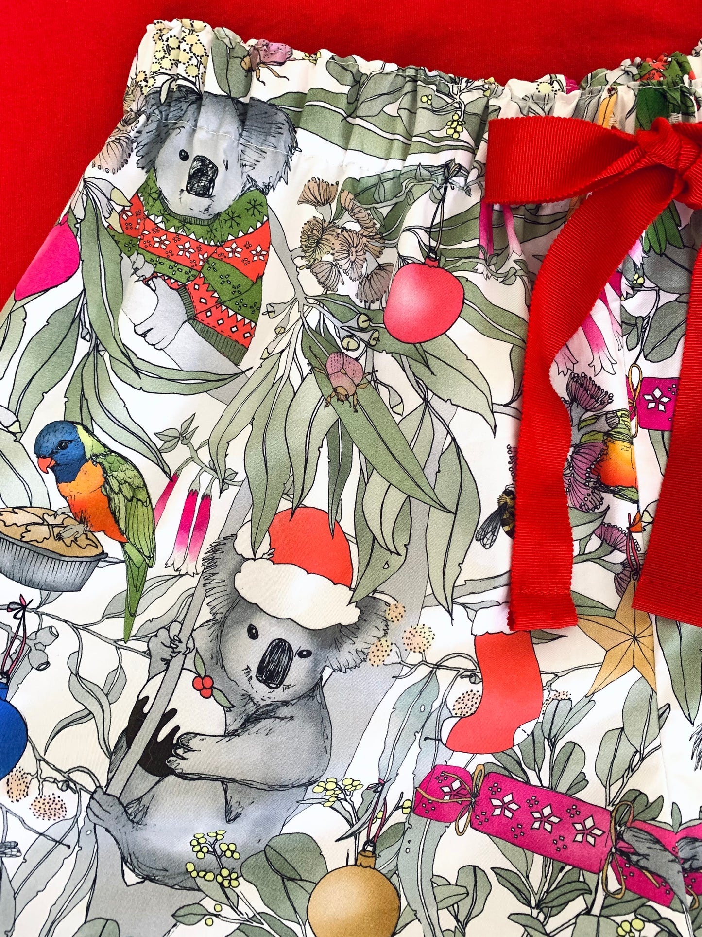 Womens Christmas Koala Cotton Pyjama Shorts Set