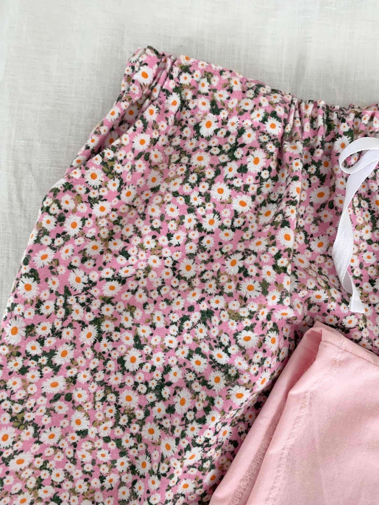 Womens Pink Floral Flannelette Pyjama Set