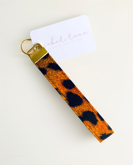 Leopard Print Wristlet Key Chain